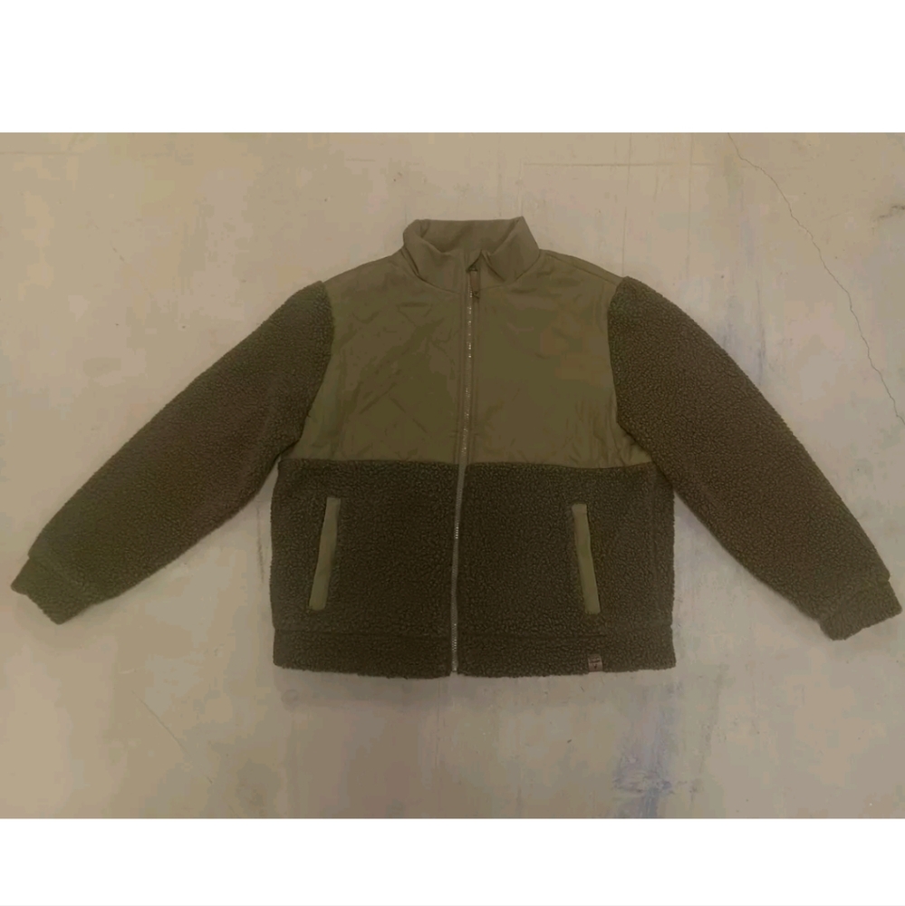 LIV OUTDOORS DAHLIA SHERPA FULL ZIP JACKET Burnt Olive Women Size Large EUC